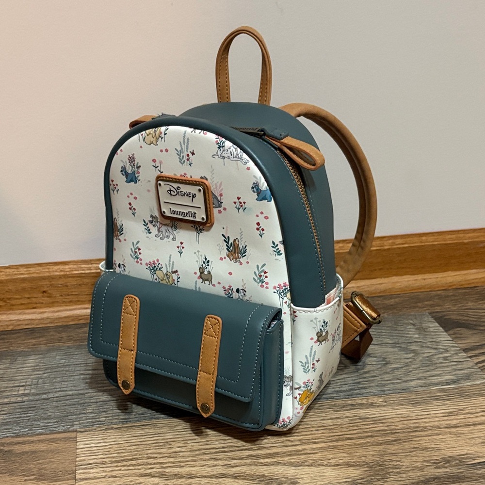 Lady and the Tramp Disney Loungefly Floral Mini Backpack